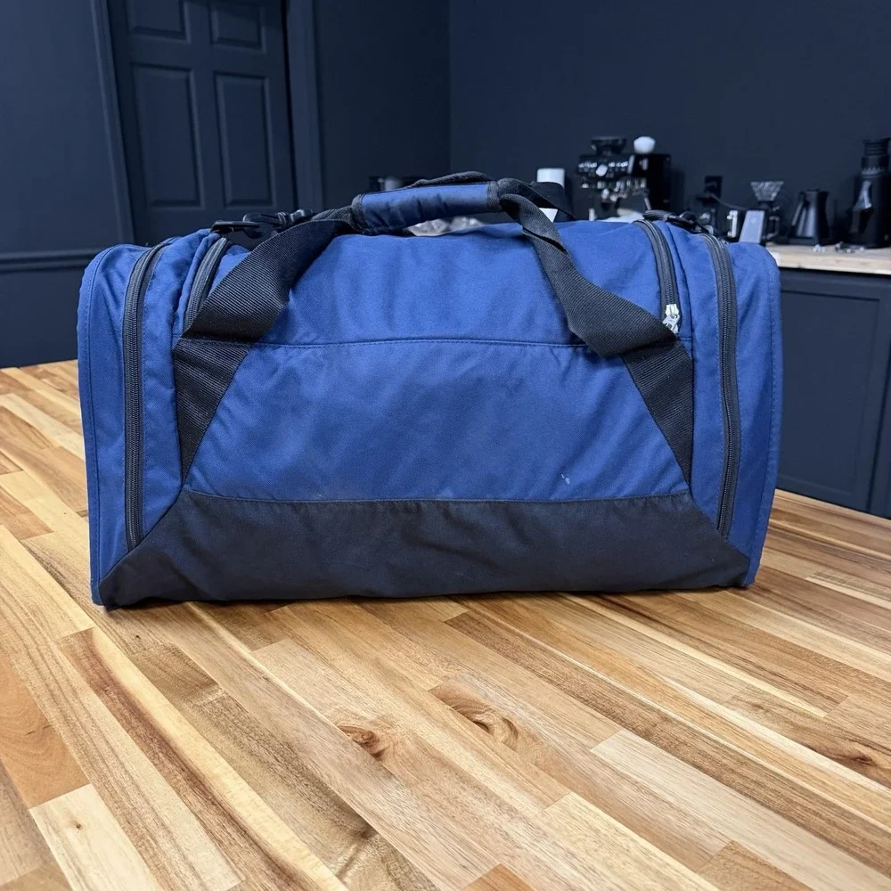 NIKE Blue Duffel Bag with Swoosh Logo Gym Travel Sports Long Strap
